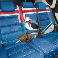 Personalised Iceland Christmas Back Car Seat Cover Puffin Santa Winter Flag Style - Wonder Print Shop