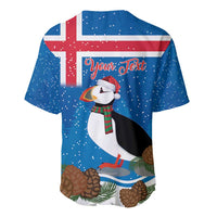 Personalised Iceland Christmas Baseball Jersey Puffin Santa Winter Flag Style - Wonder Print Shop