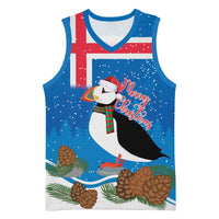 Personalised Iceland Christmas Basketball Jersey Puffin Santa Winter Flag Style - Wonder Print Shop