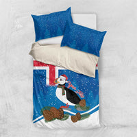 Personalised Iceland Christmas Bedding Set Puffin Santa Winter Flag Style - Wonder Print Shop