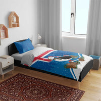 Personalised Iceland Christmas Bedding Set Puffin Santa Winter Flag Style - Wonder Print Shop