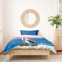Personalised Iceland Christmas Bedding Set Puffin Santa Winter Flag Style - Wonder Print Shop