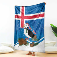 Personalised Iceland Christmas Blanket Puffin Santa Winter Flag Style - Wonder Print Shop