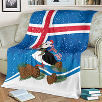 Personalised Iceland Christmas Blanket Puffin Santa Winter Flag Style - Wonder Print Shop