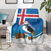 Personalised Iceland Christmas Blanket Puffin Santa Winter Flag Style - Wonder Print Shop