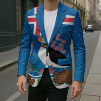 Personalised Iceland Christmas Blazer Puffin Santa Winter Flag Style - Wonder Print Shop