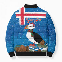 Personalised Iceland Christmas Bomber Puffer Jacket Puffin Santa Winter Flag Style - Wonder Print Shop