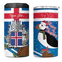 Personalised Iceland Christmas 4 in 1 Can Cooler Tumbler Puffin Santa Winter Flag Style - Wonder Print Shop