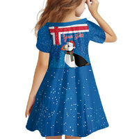 Personalised Iceland Christmas Family Matching Off Shoulder Maxi Dress and Hawaiian Shirt Puffin Santa Winter Flag Style - Wonder Print Shop