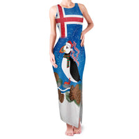 Personalised Iceland Christmas Family Matching Tank Maxi Dress and Hawaiian Shirt Puffin Santa Winter Flag Style - Wonder Print Shop