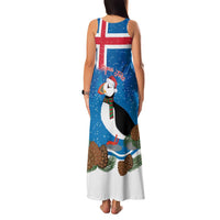 Personalised Iceland Christmas Family Matching Tank Maxi Dress and Hawaiian Shirt Puffin Santa Winter Flag Style - Wonder Print Shop