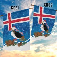 Personalised Iceland Christmas Garden Flag Puffin Santa Winter Flag Style - Wonder Print Shop