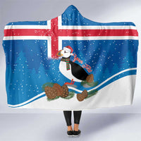 Personalised Iceland Christmas Hooded Blanket Puffin Santa Winter Flag Style - Wonder Print Shop