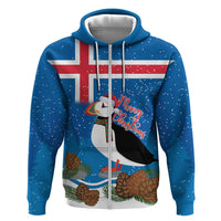 Personalised Iceland Christmas Hoodie Puffin Santa Winter Flag Style - Wonder Print Shop