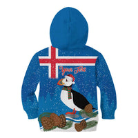 Personalised Iceland Christmas Kid Hoodie Puffin Santa Winter Flag Style - Wonder Print Shop