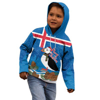 Personalised Iceland Christmas Kid Hoodie Puffin Santa Winter Flag Style - Wonder Print Shop