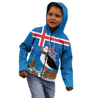 Personalised Iceland Christmas Kid Hoodie Puffin Santa Winter Flag Style - Wonder Print Shop