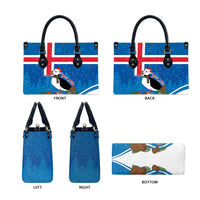 Personalised Iceland Christmas Leather Bag Puffin Santa Winter Flag Style - Wonder Print Shop