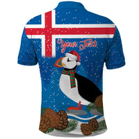 Personalised Iceland Christmas Polo Shirt Puffin Santa Winter Flag Style - Wonder Print Shop