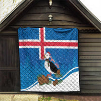 Personalised Iceland Christmas Quilt Puffin Santa Winter Flag Style - Wonder Print Shop