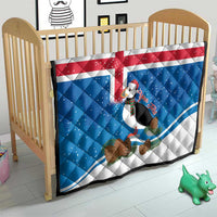 Personalised Iceland Christmas Quilt Puffin Santa Winter Flag Style - Wonder Print Shop