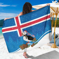 Personalised Iceland Christmas Sarong Puffin Santa Winter Flag Style - Wonder Print Shop
