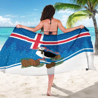 Personalised Iceland Christmas Sarong Puffin Santa Winter Flag Style - Wonder Print Shop