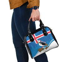 Personalised Iceland Christmas Shoulder Handbag Puffin Santa Winter Flag Style - Wonder Print Shop