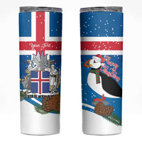 Personalised Iceland Christmas Skinny Tumbler Puffin Santa Winter Flag Style - Wonder Print Shop