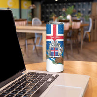 Personalised Iceland Christmas Skinny Tumbler Puffin Santa Winter Flag Style - Wonder Print Shop