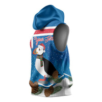 Personalised Iceland Christmas Sleeveless Hoodie Puffin Santa Winter Flag Style - Wonder Print Shop