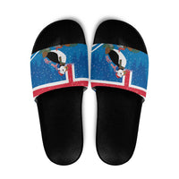 Personalised Iceland Christmas Slide Sandals Puffin Santa Winter Flag Style - Wonder Print Shop