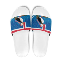 Personalised Iceland Christmas Slide Sandals Puffin Santa Winter Flag Style - Wonder Print Shop