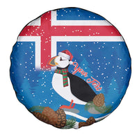 Personalised Iceland Christmas Spare Tire Cover Puffin Santa Winter Flag Style - Wonder Print Shop