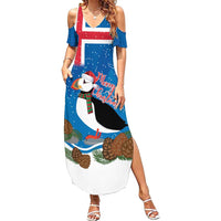 Personalised Iceland Christmas Summer Maxi Dress Puffin Santa Winter Flag Style - Wonder Print Shop