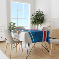 Personalised Iceland Christmas Tablecloth Puffin Santa Winter Flag Style - Wonder Print Shop