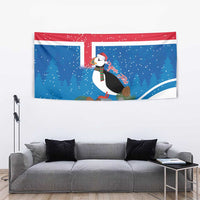 Personalised Iceland Christmas Tapestry Puffin Santa Winter Flag Style - Wonder Print Shop