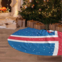 Personalised Iceland Christmas Tree Skirt Puffin Santa Winter Flag Style - Wonder Print Shop