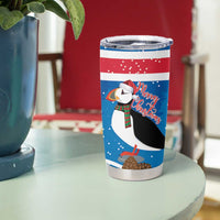 Personalised Iceland Christmas Tumbler Cup Puffin Santa Winter Flag Style - Wonder Print Shop
