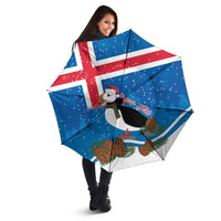 Personalised Iceland Christmas Umbrella Puffin Santa Winter Flag Style - Wonder Print Shop