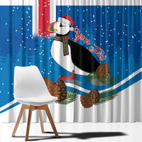 Personalised Iceland Christmas Window Curtain Puffin Santa Winter Flag Style - Wonder Print Shop