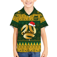 Personalised Australia Matildas Christmas Family Matching Short Sleeve Bodycon Dress and Hawaiian Shirt Merry Xmas 2023 National Color - Wonder Print Shop