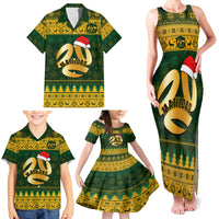 Personalised Australia Matildas Christmas Family Matching Tank Maxi Dress and Hawaiian Shirt Merry Xmas 2023 National Color - Wonder Print Shop