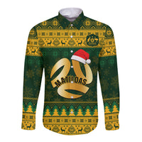 Personalised Australia Matildas Christmas Long Sleeve Button Shirt Merry Xmas 2023 National Color - Wonder Print Shop