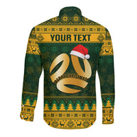 Personalised Australia Matildas Christmas Long Sleeve Button Shirt Merry Xmas 2023 National Color - Wonder Print Shop