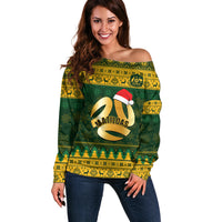Personalised Australia Matildas Christmas Off Shoulder Sweater Merry Xmas 2023 National Color - Wonder Print Shop