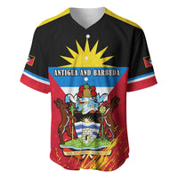 Personalised Antigua And Barbuda Independence Day Baseball Jersey 42nd Anniversary Flag Style - Wonder Print Shop
