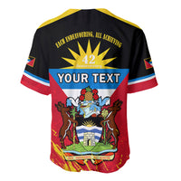 Personalised Antigua And Barbuda Independence Day Baseball Jersey 42nd Anniversary Flag Style - Wonder Print Shop