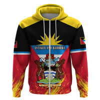 Personalised Antigua And Barbuda Independence Day Hoodie 42nd Anniversary Flag Style - Wonder Print Shop