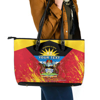 Personalised Antigua And Barbuda Independence Day Leather Tote Bag 42nd Anniversary Flag Style - Wonder Print Shop